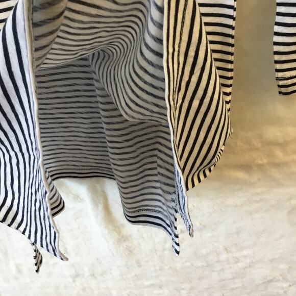 LOFT Blue Striped Floral Split Neck Tee - Picture 10 of 11